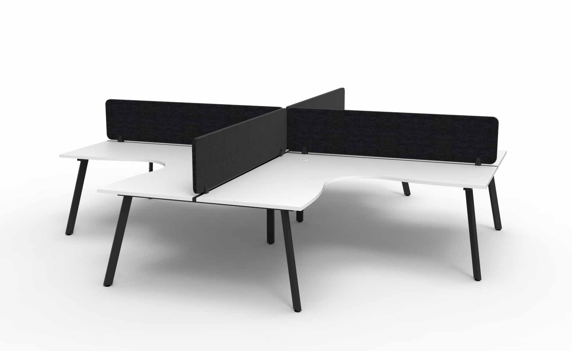 Eternity 4 Person Corner Workstation - With Eco Screen